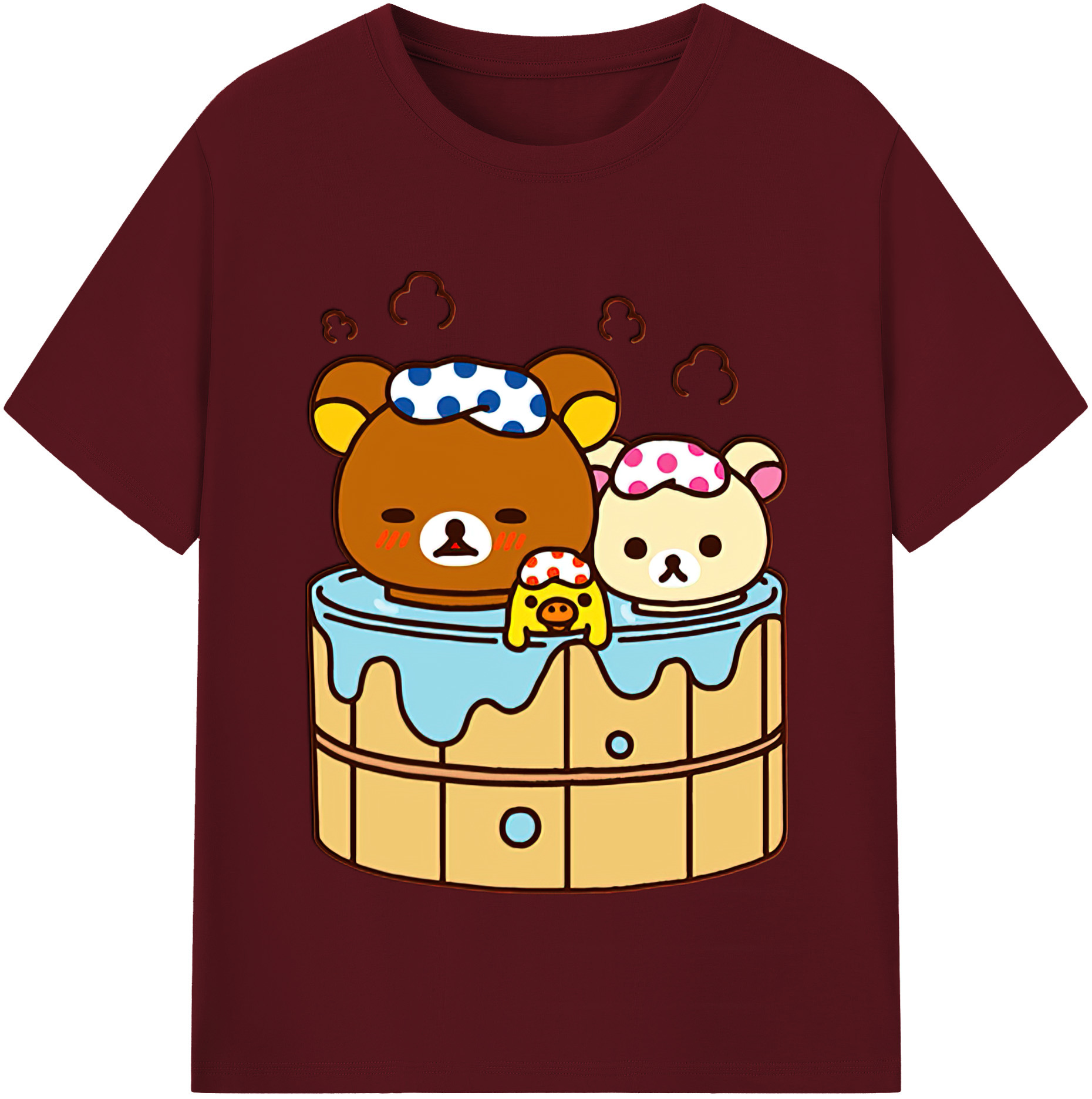 （画像用） リラックマ リラックマ キイロイトリ Rilakkuma Korilakkuma Kiiroitori 綿100％半袖Tシャツ（フロントプリント）